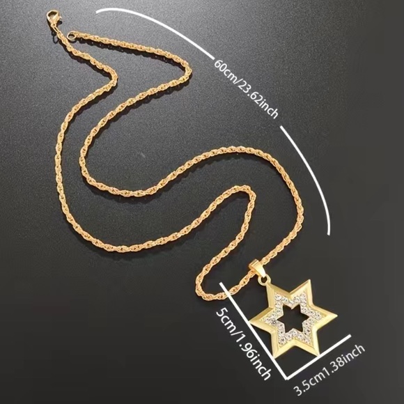 Cubic Zirconia Star Of David Necklace - Picture 7 of 9